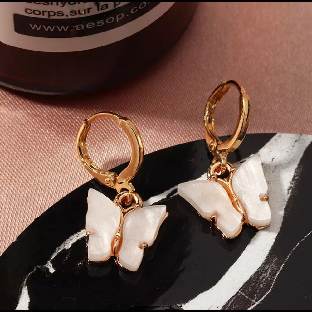 Butterfly Huggie Earrings - Picture 3 of 4
